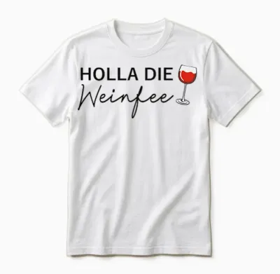 Women's Wine Vino Gift Idea - Holla the Wine Fairy T-Shirt, White, S Unisex T-Shirt - White
