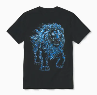 Lions Tshirt Men Women Blue Animal School Sport Fan Lion Unisex T-Shirt - Black