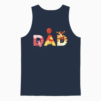 Disney Winnie the Pooh and Friends Dad Father's Day Birthday Unisex Tank Top - Navy