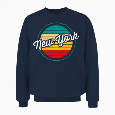 New York Retro Sunset Unisex Sweatshirt - Navy