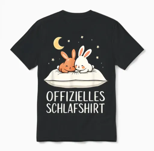 Official Sleep Shirt Rabbit Rabbit T-Shirt, Black Unisex T-Shirt in Black