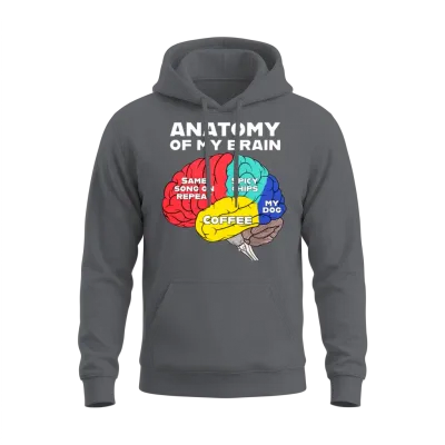 Anatomy of My Brain - Coffee Unisex Hoodie - Charcoal