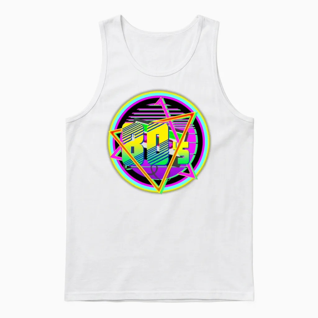 80s Retro Classic Style Unisex Tank Top - White
