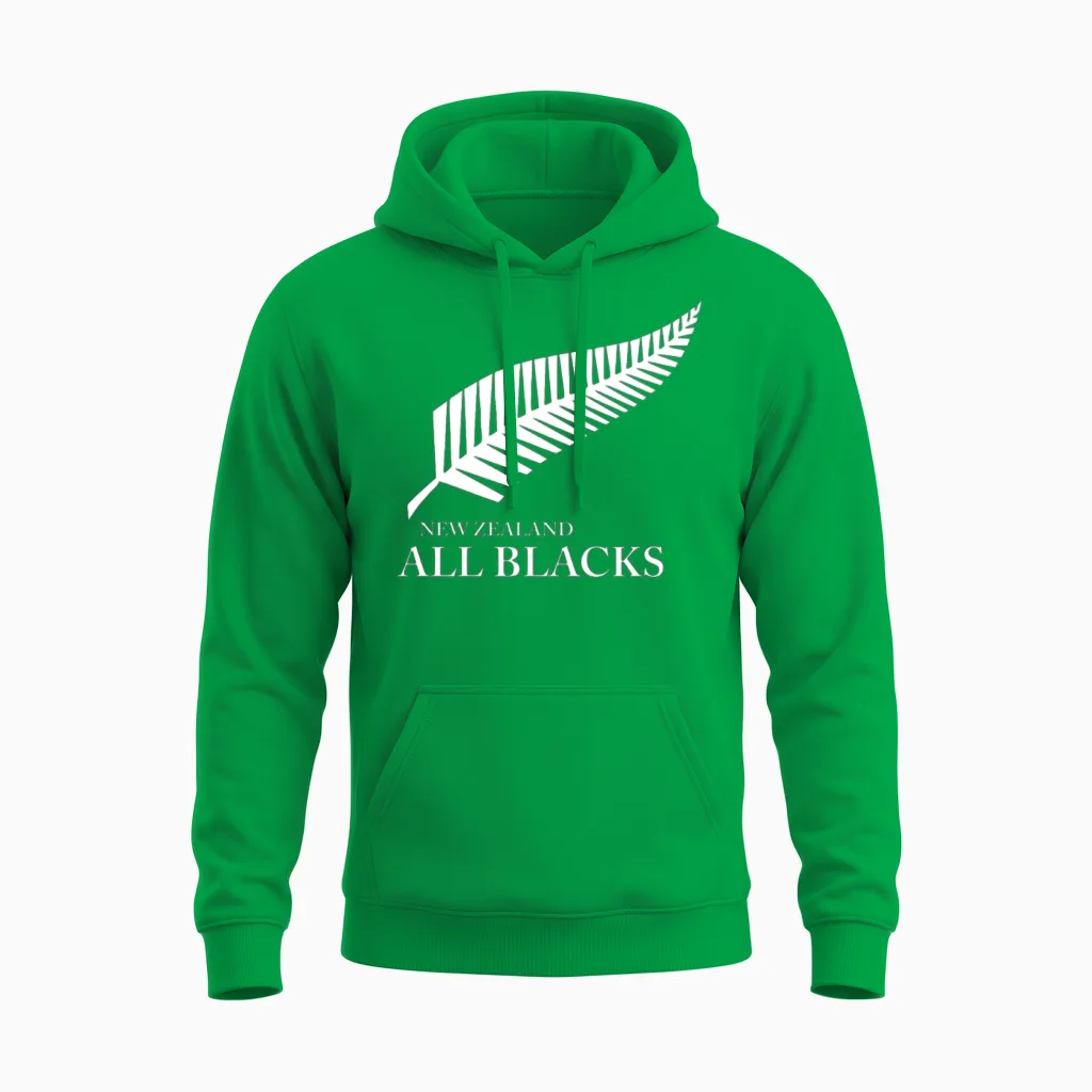 Kiwi All Blacks New Zeala Unisex Hoodie in Irish Green