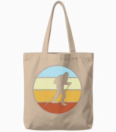 Hiking Retro Tote Bags - Natural