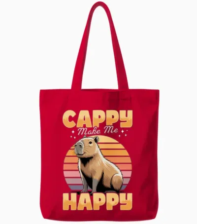 Funny Capybara Tote Bags - Red