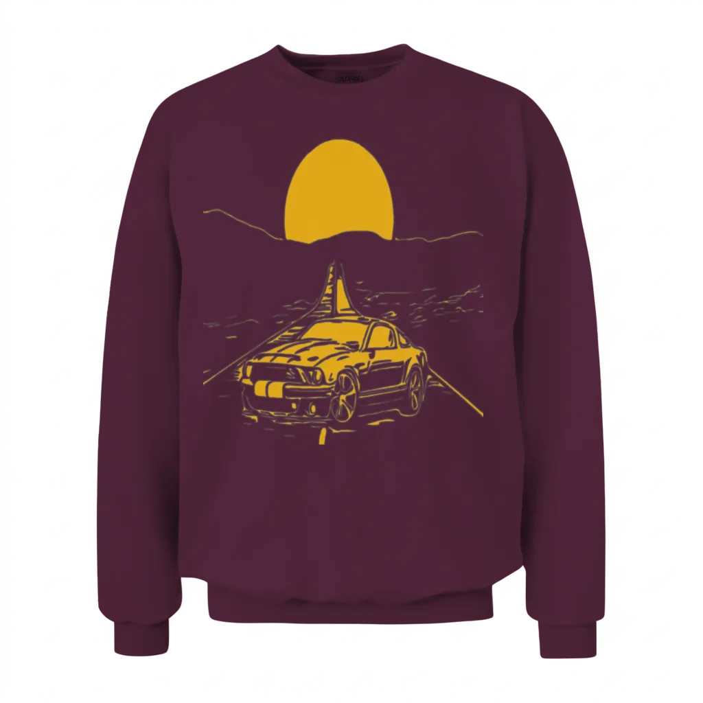 Car Speed Moon Travel Shirt Funny Unisex Sweatshirt - Maroon