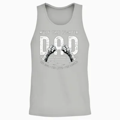 Muay Thai Fighter Dad the Idol the Muay Thai Lover Unisex Tank Top - Ash