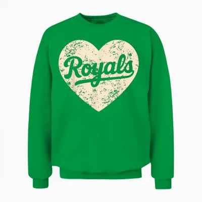 Retro Royals Heart Distressed Style Gift for Men Women Unisex Sweatshirt - Irish Green