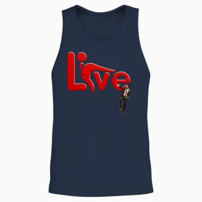 3d Love Typography with Creative Design Unisex Tank Top - Navy