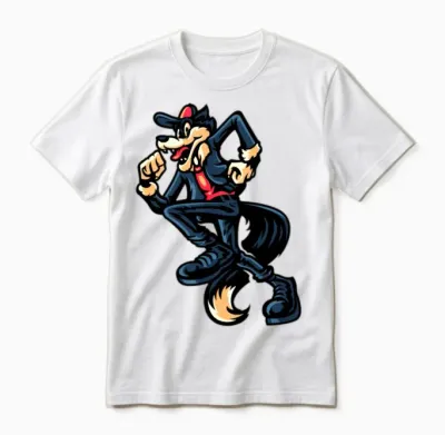 Retro Dancing Wolf Unisex T-Shirt - White