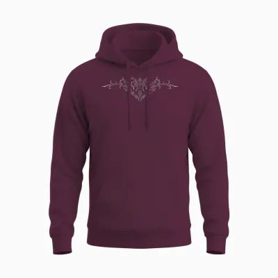 Y2k Alt Egirl Eboy Alternative Mall Trad Goth Kreuz-Tattoo Unisex Hoodie - Maroon