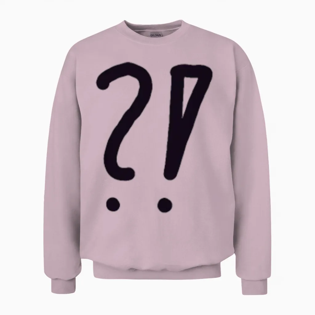 Question Mark Art Gift Unisex Sweatshirt - Light Pink