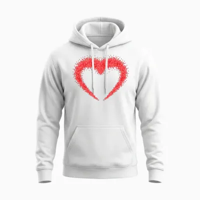 Cute Heart Unisex Hoodie - White