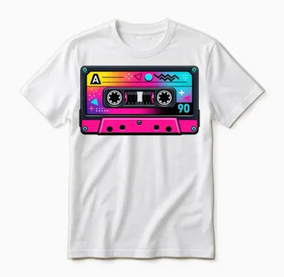 Retro 90s Cassette Unisex T-Shirt - White