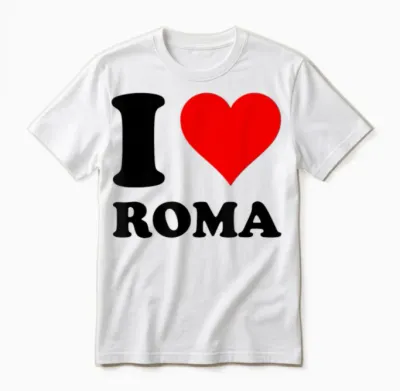 Rotes Herz Ich Liebe Roma Unisex T-Shirt - White