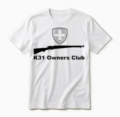 K31 Owners Club Swiss, Gewehr 7,5 K11, Schweiz, Schmidt Unisex T-Shirt - White