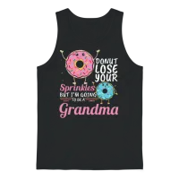 Donut Sprinkles Grandma Gender Reveal Pregnancy Unisex Tank Top - Black – 1