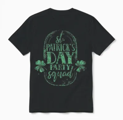 St Patrick's Day Party Squad Green Birthday St Patricks Day Unisex T-Shirt - Black