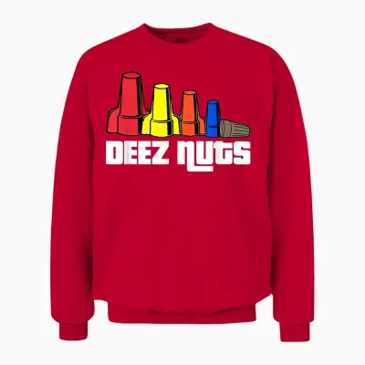 Deez Nuts Electrician Funny Shirt for Men & Women Gift Unisex Sweatshirt - Red