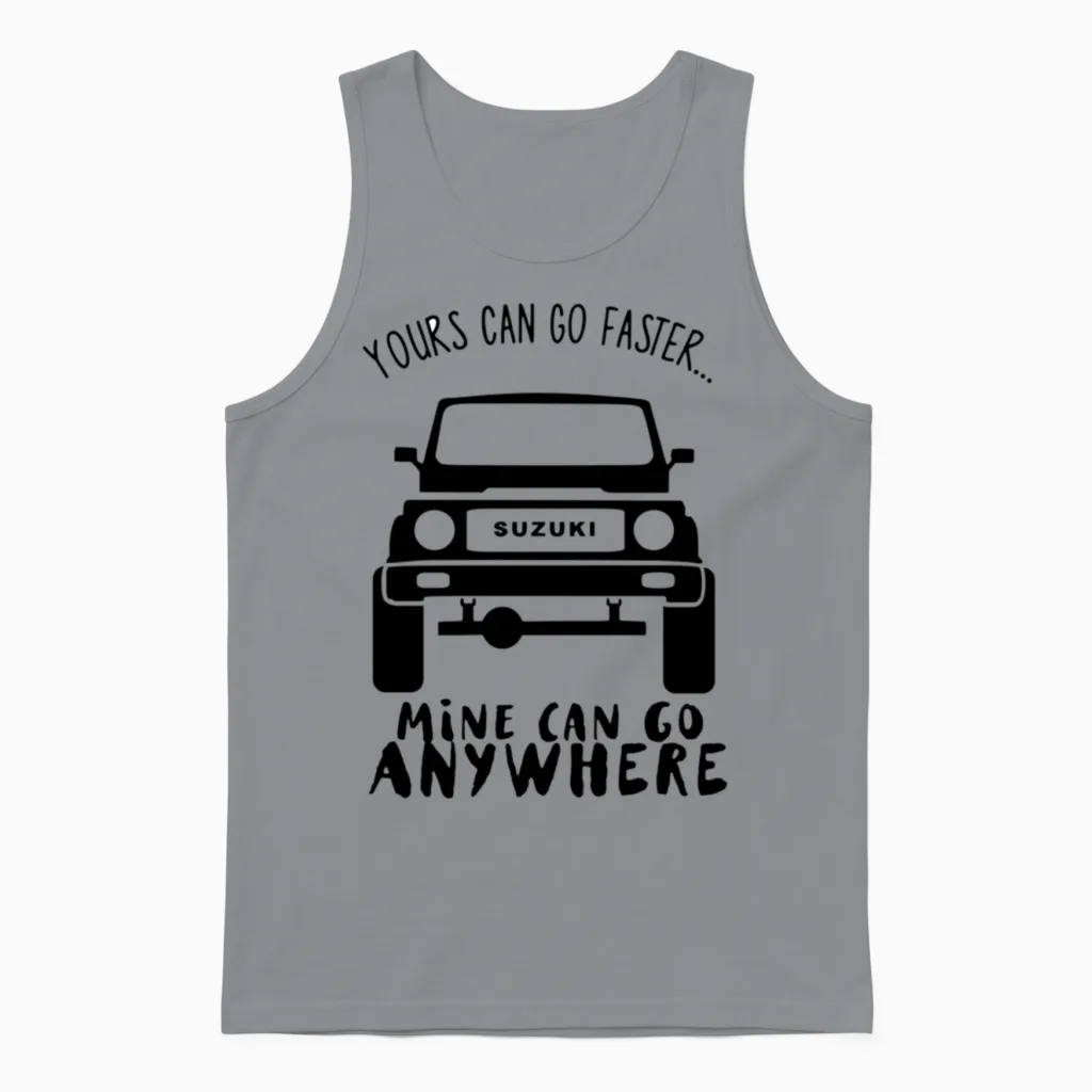 Suzuki Samurai Humorous Unisex Tank Top in Sport Grey