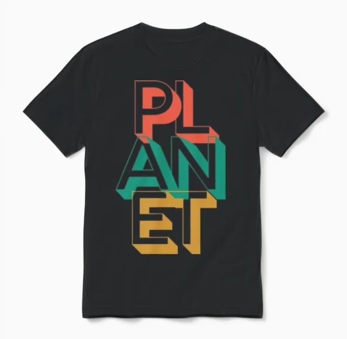 Retro Planet Unisex T-Shirt in Black