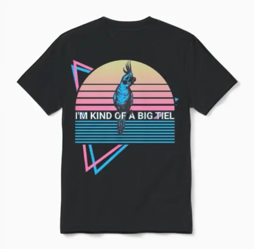 Cockatiel Retro Unisex T-Shirt in Black