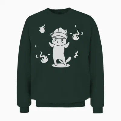 Cute Funny Cat Unisex Sweatshirt - Forest