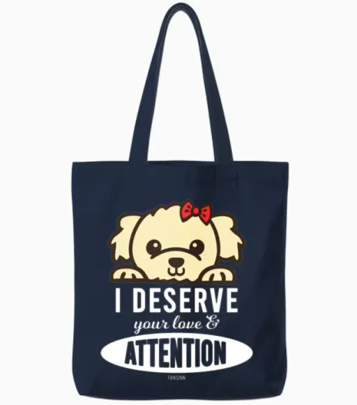 Dog Puppy Tote Bags - Navy