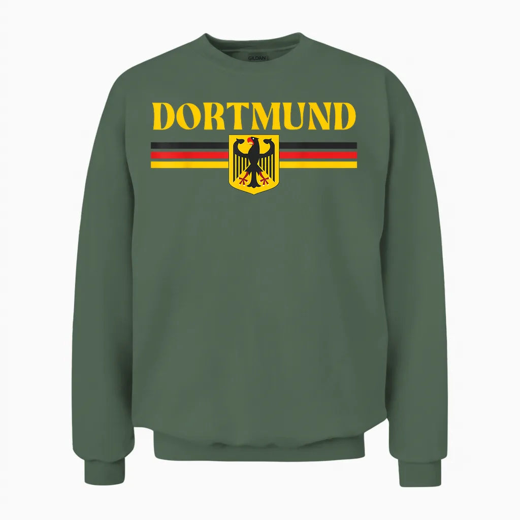 Dortmund Deutschland Flagge, Dortmund Unisex Sweatshirt in Military Green