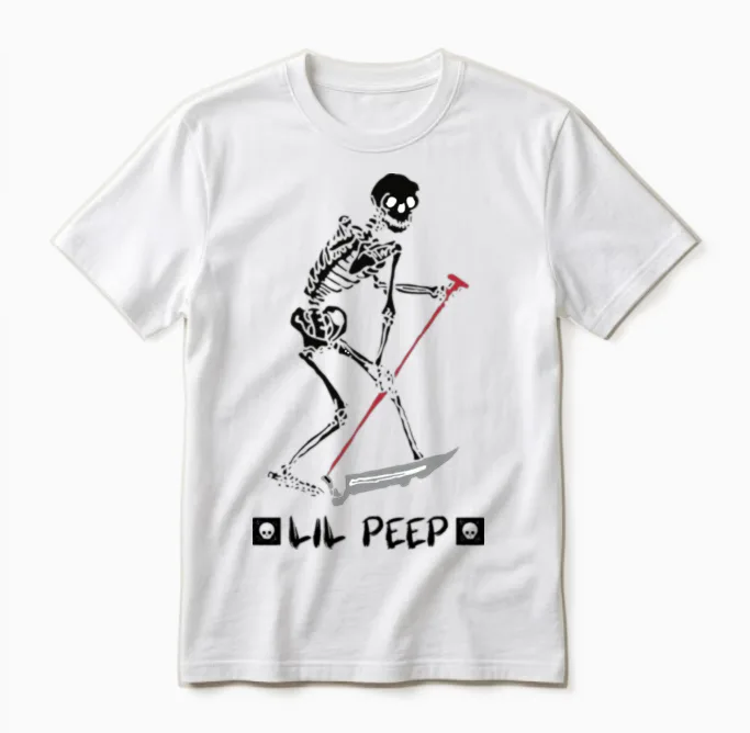 Lil Peep Schemaposse Skeleton Unisex T-Shirt in White