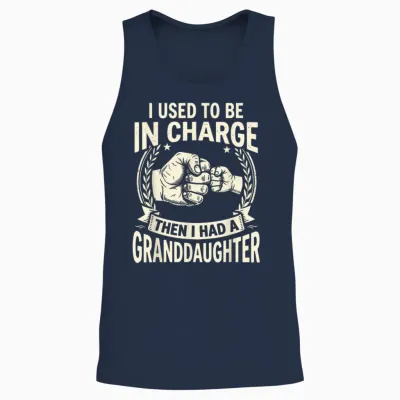 I Used to Be in Charge Then I Had a Granddaughter Unisex Tank Top - Navy