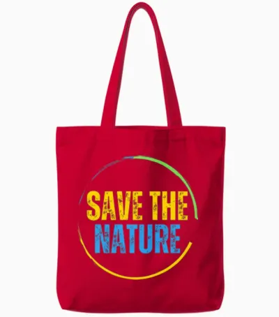Save the Nature Tote Bags - Red