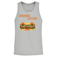 Burger Lover Food Lover Unisex Tank Top - Ash – 2