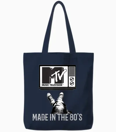 Mtv Made in the 80's Vintage Shirt for Mtv Fans Men Women Tote Bags - Navy