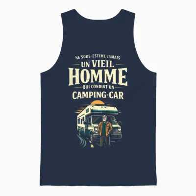 Old Man Motorhome Humor Gift Man Vintage Unisex Tank Top - Navy