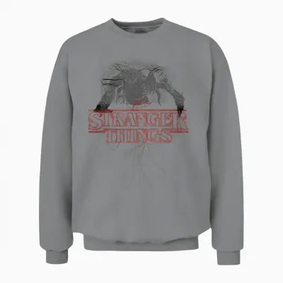 Stranger Things Demogorgon Glow Logo Unisex Sweatshirt - Sport Grey