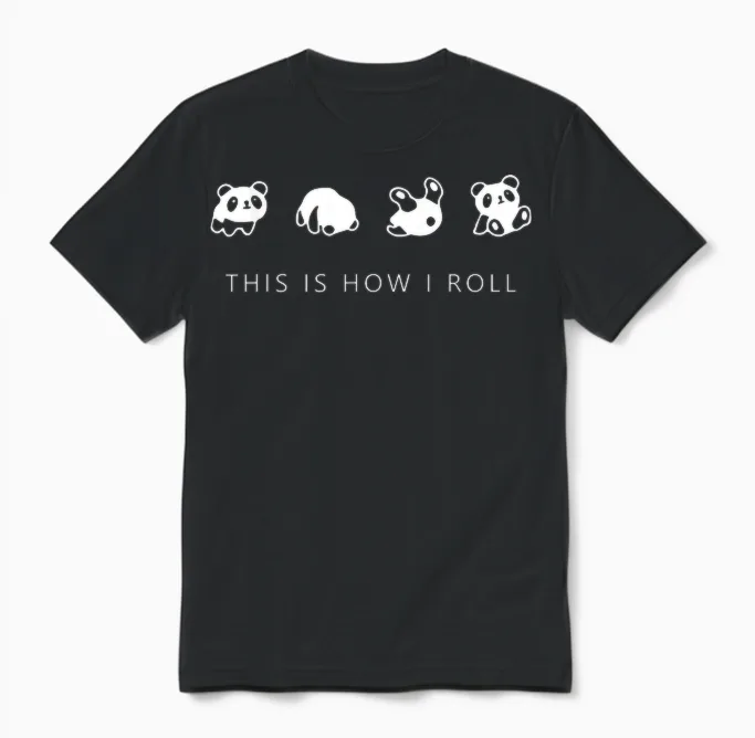 This Is How I Roll - Panda Classic Unisex T-Shirt in Black