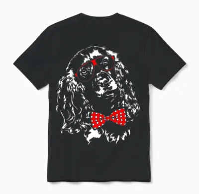 Funny Cocker Spaniel Dog Smart Dog Clever Dog Unisex T-Shirt - Black