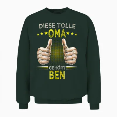 Diese Tolle Oma Gehört Ben Omi Personalisiert Unisex Sweatshirt - Forest