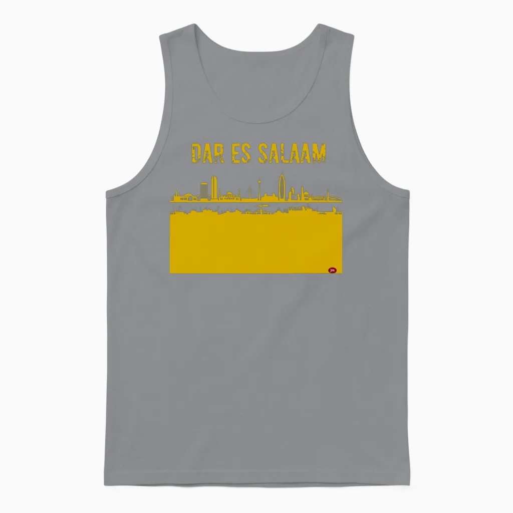 Dar Es Salaam Design Unisex Tank Top in Sport Grey
