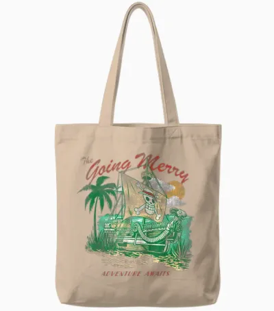 One Piece the Going Merry Adventure Awaits Tote Bags - Natural