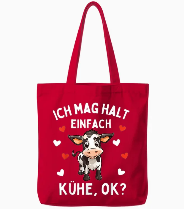 Ich Mag Halt Einfach Kühe - Lustiges Bauerin Landwirtin Kuh Tote Bags in Red