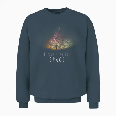 I Need More Space Funny Galaxy Astronomy Science Pun Unisex Sweatshirt - Dark Heather