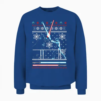 Star Wars Vader Luke Duel Christmas Sweater Graphic Unisex Sweatshirt - Royal