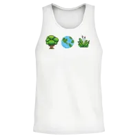 Retro Pixel Earth Design Unisex Tank Top - White – 2