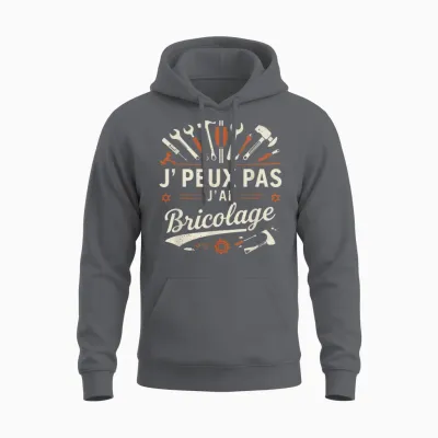 Funny Dad Bricoleur J'peux Pas J'ai Bricolage Garage Funny Unisex Hoodie - Charcoal