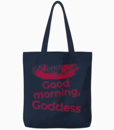 Good Morning Goddess Tote Bags - Navy