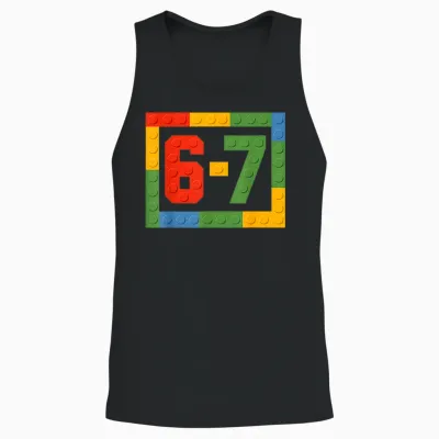 67 Building Blocks for Kids Boys Six Seven Funny 6-7 Meme Unisex Tank Top - Black
