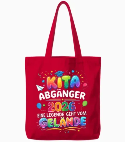 Kita Abgänger 2026 Einschulung Schulkind Junge Mädchen Tote Bags - Red